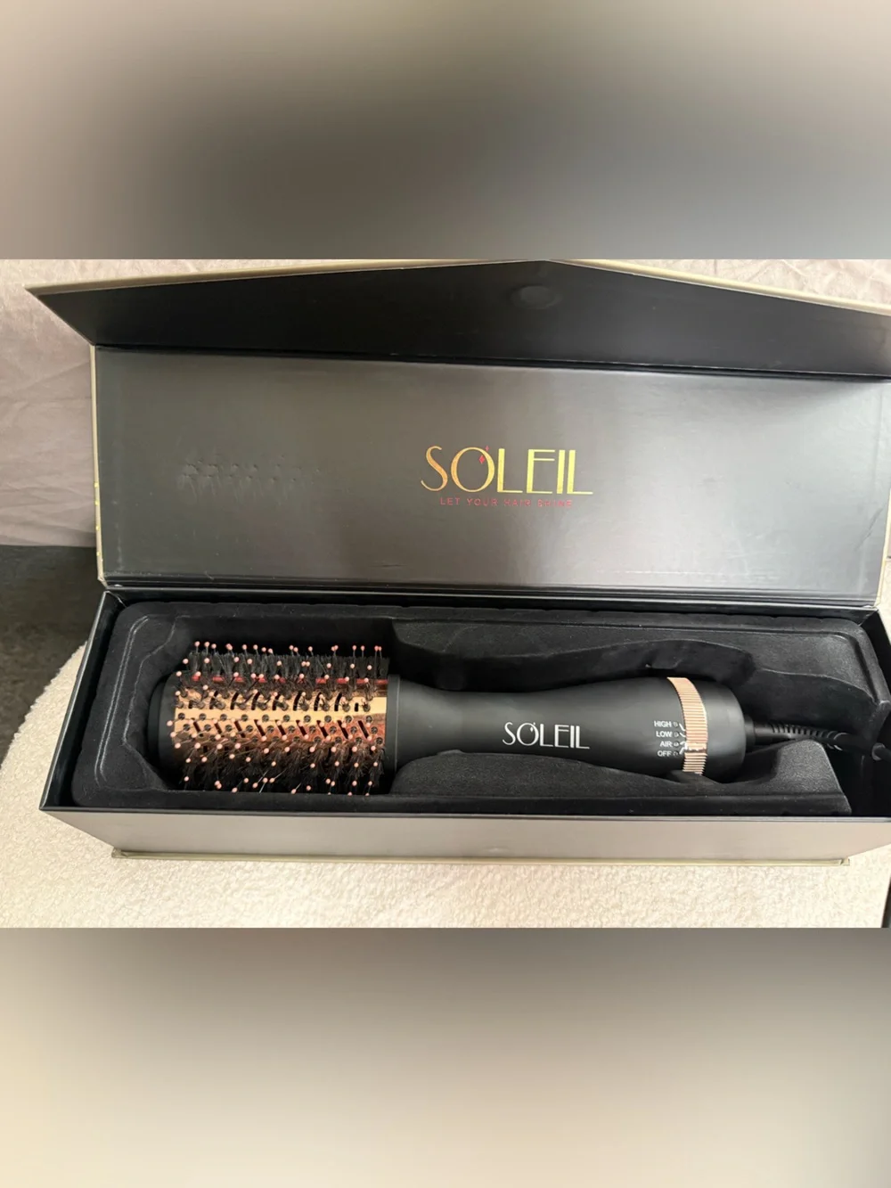 SOLIEL Rotating Hot Air Brush - Black & Red
